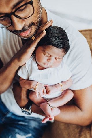 Dubai based Indian music teacher Yusef Khan with son Kabir 