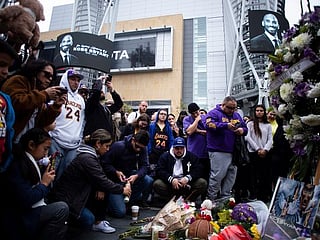 Kobe Bryant dead: Distraught fans gather outside Staples Center
