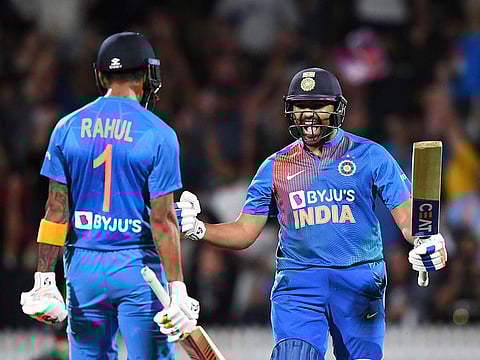 Rohit Sharma, India's new T20 captain (right), and KL Rahul were simply unstoppable against the Kiwis in the second T20 International. 