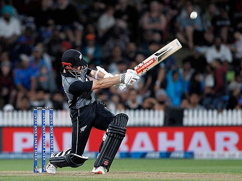 New Zealand’s Kane Williamson plays a shot during T20 against India at Seddon Park in Hamilton.