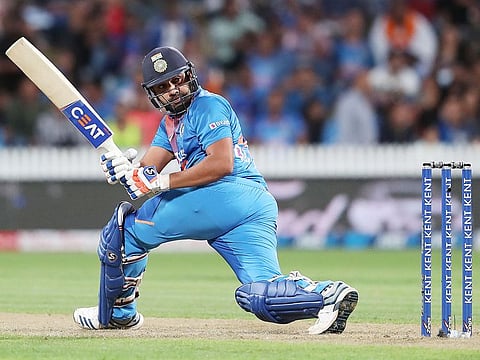 India’s Rohit Sharma bats during the third Twenty20 cricket match against New Zealand at Seddon Park in Hamilton on January 29, 2020.  