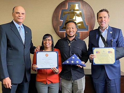 US Representative Mark Walker honours Greensboro’s Cody Byrd as the Sixth District Community Hero of the Month for January 2020.