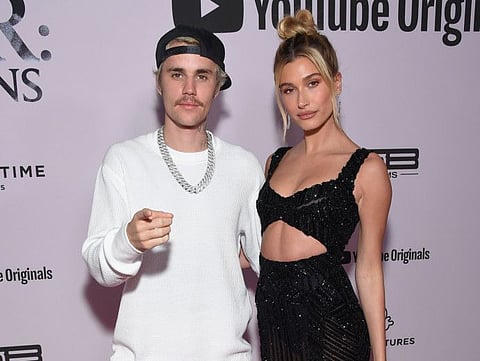 Canadian singer Justin Bieber and wife US model Hailey Bieber.