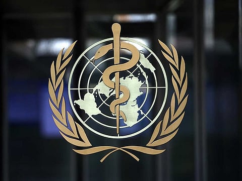 A logo is pictured on the headquarters of the World Health Orgnaisation (WHO) ahead of a meeting of the Emergency Committee on coronavirus in Geneva, Switzerland