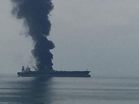 Wednesday's tanker fire off the coast of Sharjah 