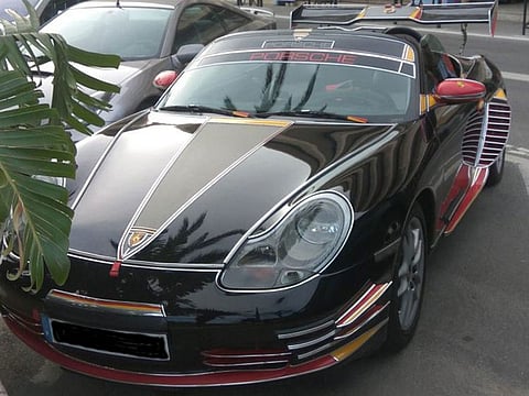 Our eyes! You have to feel sorry for this customised Porsche Boxster...