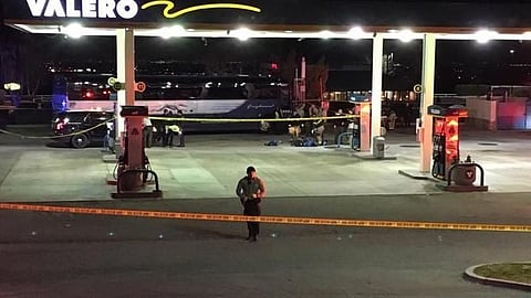 Police said there was a shooting on a Greyhound bus in Grapevine, California on Monday, Feb. 3, 2020. 