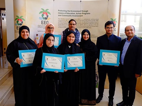 Habiba Al Mar’ashi, Chairperson of Emirates Environmental Group, with other members 