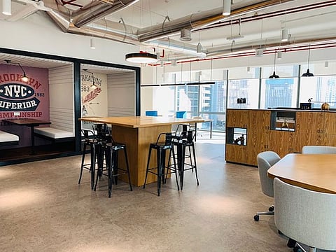 Businesses or individuals can share space at some of Dubai's swankiest office towers. This one is operated by Regus is at Dubai Boulevard Tower 1.