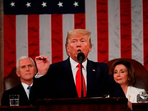 US President Donald Trump delivers the State of the Union address at the US Capitol in Washington, DC, on February 4, 2020.