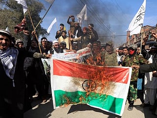 Kashmir Solidarity Day in Pakistan: India flags burned, red-stained hands raised