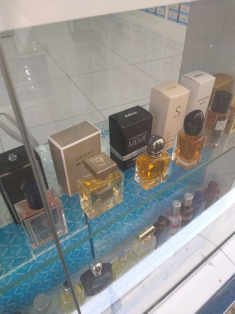 Examples of fake perfume found in the UAE market 
