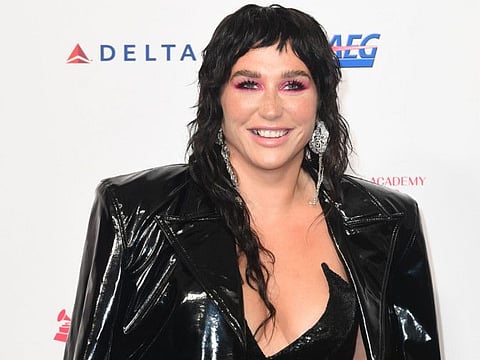US singer-songwriter Kesha arrives to attend the 2020 MusiCares Person Of The Year gala honoring US rock band Aerosmith at the Los Angeles Convention Center in Los Angeles on January 24, 2020.