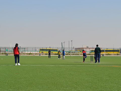 A match under way during the ‘Strike Like a Girl’ cricket tournament.