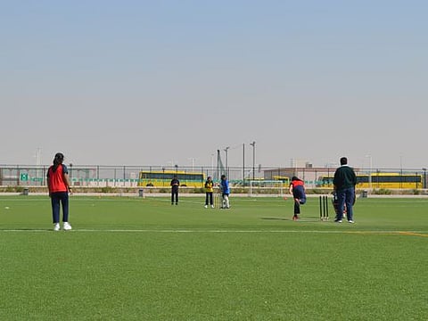 A match under way during the ‘Strike Like a Girl’ cricket tournament.