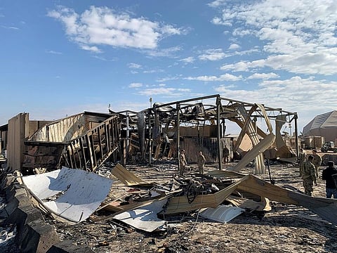 A file photo of the damage at Ain Al Asad military airbase housing US and other foreign troops in the western Iraqi province of Anbar.
