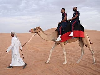 In pictures: Arsenal players go on desert safari in Dubai