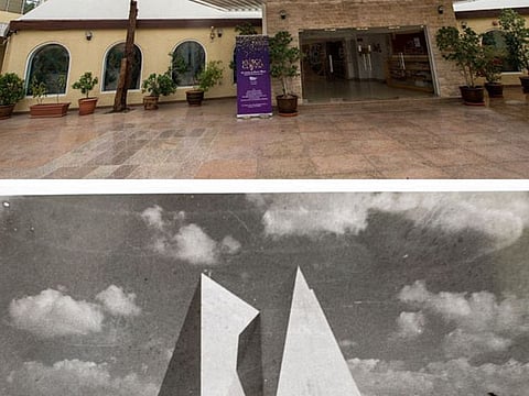Holy Trinity Church in Oud Metha, as it was in 1970 and today in 2020