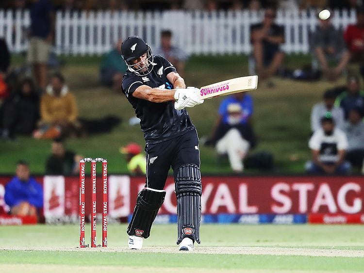 New Zealand’s Colin de Grandhommewas in command at the Bay Oval against India