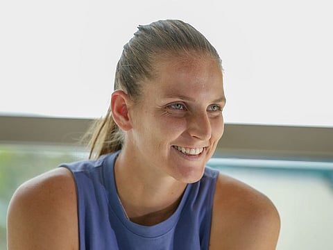  Former world No. 1 Karolina Pliskova at the Dubai Duty Free Tennis Championships Media Day