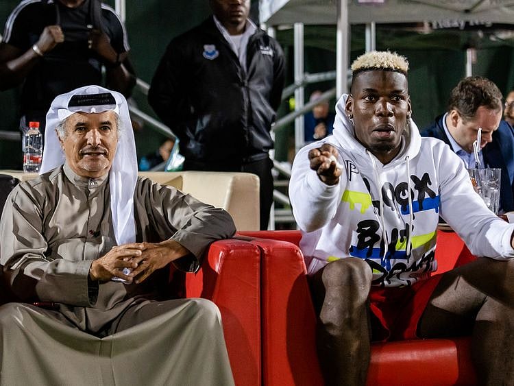 Saeed Hareeb and Paul Pogba in Dubai