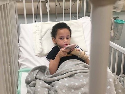 Younis Ashraf, two years old at the time, had swallowed five small magnets and had to get life saving surgeries to get them out.