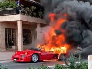 Tragic sight: Ferrari F40 burnt to a crisp after catching fire on streets of Monaco