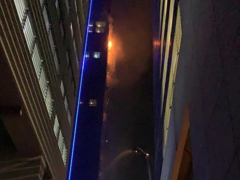 A fire broke out at Duja Tower.