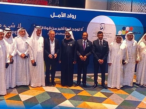 Sheikh Mohammad Bin Rashid Al Maktoum Vice President and Prime Minister of the UAE and Ruler of Dubai receives the donors at the Arab Hope Awards