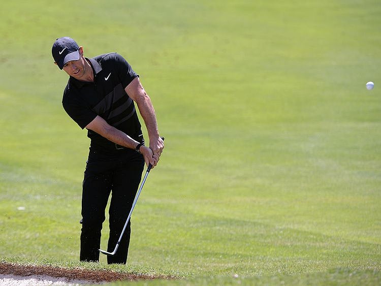 Rory McIlroy plays a shot on the 14th hole during the first round of the WGC - Mexico Championship
