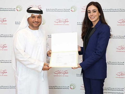 Dr Omar Al Mathanna, CEO of Regulatory and Licensing Sector at the CDA and Lynn Barghout Jafar, Founder and Managing Mum of High Hopes.