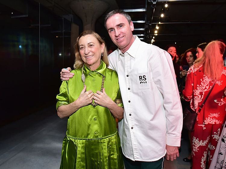 Miuccia Prada and Designer Raf Simons