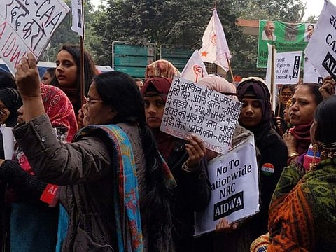 Women take to the streets in order to protest against the CAA in Delhi.
Image: Supplied