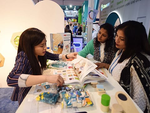 Teachers at Haba Mumzworld stall during Gess Dubai event at DWTC on 25  FEB 2020  photo; Atiq Ur Rehman /Gulf News