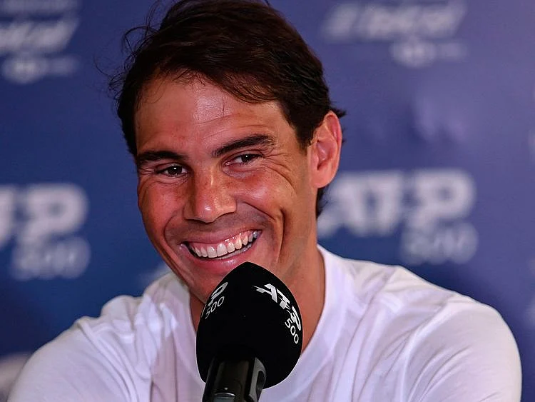 Rafa Nadal speaks to the media in Acapulco