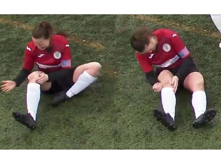 Woman football player