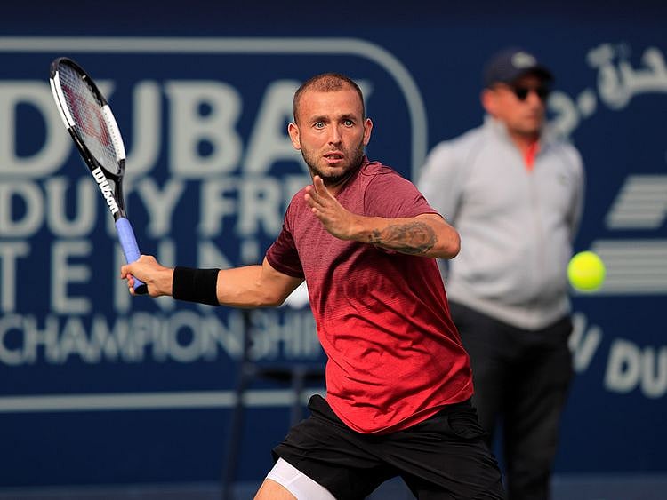 Dan Evans in action against Andrey Rublev