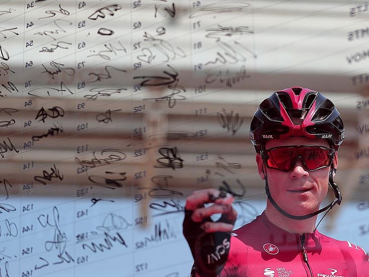 Chris Froome during the UAE Tour this week