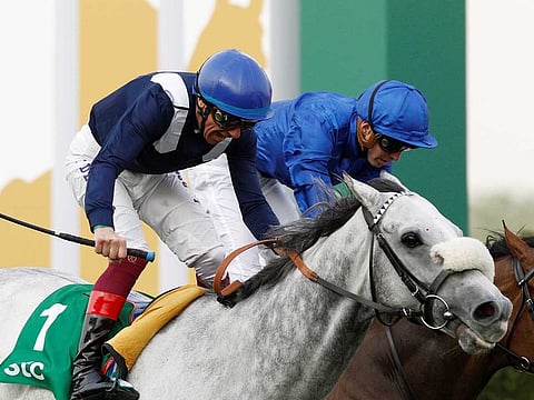 Frankie Dettori wins on Dark Power.