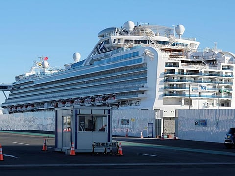 The Diamond Princess cruise ship is seen at the Daikoku Pier Cruise Terminal in Yokohama port on February 27.  A former passenger on the cruise ship that was quarantined off Japan died in a hospital in Perth early on Sunday,