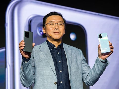 Chung Lyong Lee, President, Samsung Gulf Electronics sharing the details of the new models of Galaxy S20 series and Galaxy Z Flip at the regional launch in Dubai on 03 March 2020.