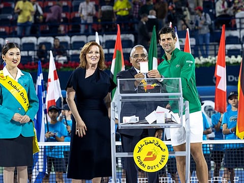 Novak Djokovic with the winning ticket