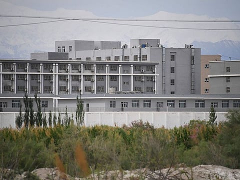A facility believed to be a re-education camp where mostly Muslim ethnic minorities are detained, north of Akto in China's northwestern Xinjiang region.  