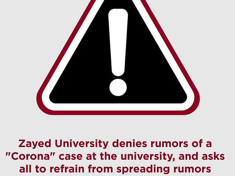 Zayed University deny a coronavirus case on campus 
