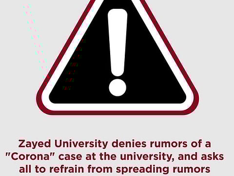 Zayed University deny a coronavirus case on campus 