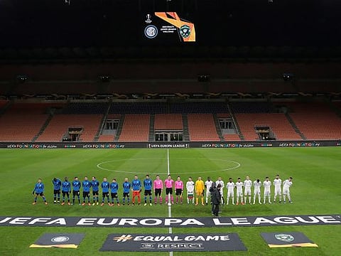 Inter Milan had to play their Europa League match at the San Siro against Ludogorets behind closed doors due to the coronavirus 