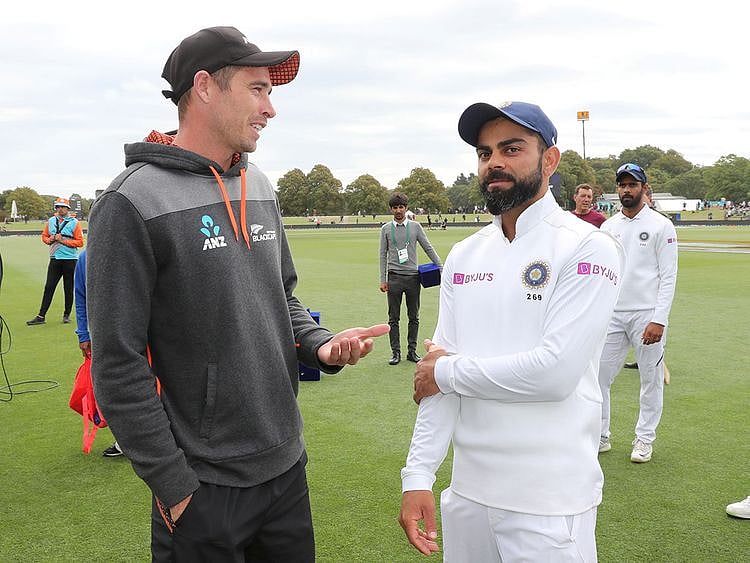 Tim Southee and Virat Kohli 