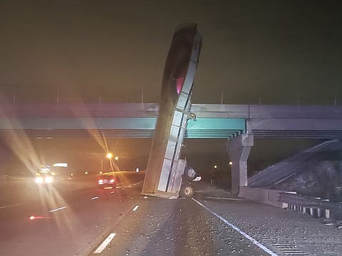 On Twitter, the Indiana State Police called it a “mishap” and said that it was able to quickly reopen two lanes of traffic and had expected to fully reopen all lanes.