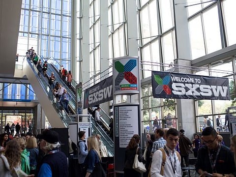 (FILES) In this file photo taken on March 15, 2015 the Austin Convention Center during the South by Southwest (SXSW) Interactive Festival and Gaming Expo, in Austin, Texas.  The South by Southwest festival in Texas has been cancelled due to concerns over the spread of the novel coronavirus, organizers and the host city of Austin said on March 6, 2020. "The City of Austin has cancelled the March dates for SXSW and SXSW EDU," the festival said in a statement. "SXSW will faithfully follow the City's directions." / AFP / Sol NEELMAN