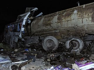 In pictures: Syria road crash kills 32, injures 77